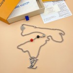 LOUIS VUITTON polka dot necklace with pumpkin element embellishments and adjustable chain