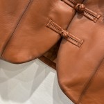 Fendi Chinese Style Temperament Short Jacket Leather Coat