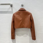Fendi Chinese Style Temperament Short Jacket Leather Coat