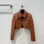 Fendi Chinese Style Temperament Short Jacket Leather Coat
