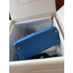 Kelly Lakis 28cm 7T Nixon Blue Silver Buckle Imported swift leather hand-sewn wax thread