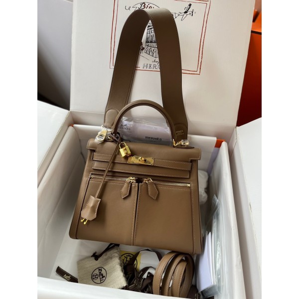 Kelly Lakis 28cm DO Weimaraner gold buckle imported swift leather hand-sewn wax thread