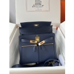 Kelly Lakis 28cm 73 royal blue gold buckle Imported swift leather hand-sewn wax thread