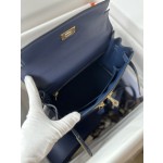 Kelly Lakis 28cm 73 royal blue gold buckle Imported swift leather hand-sewn wax thread