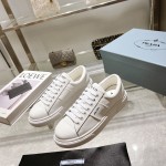 Prada thick sole small white shoes