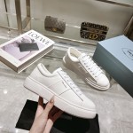 Prada thick sole small white shoes