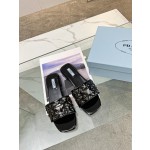 Prada Riveted Metal Heel Sandals