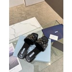 Prada Riveted Metal Heel Sandals