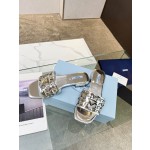 Prada Riveted Metal Heel Sandals