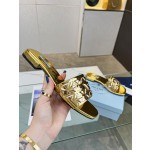 Prada Riveted Metal Heel Sandals