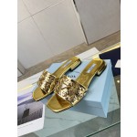 Prada Riveted Metal Heel Sandals