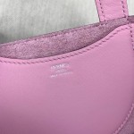 Pig nose vegetable basket 18cm imported Clemence leather mallow purple silver buckle