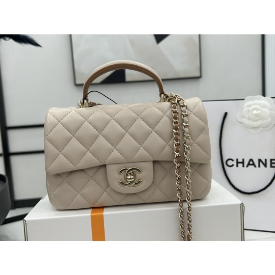 CHANEL 3P Latest Mini CF Handle Handbag AS2431 Contrast Sheepskin