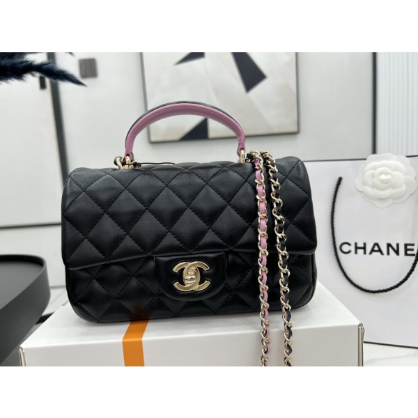 CHANEL 3P Latest Mini CF Handle Handbag AS2431 Contrast Sheepskin