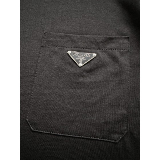 Prada 2023 New Official Website Latest Triangle Pocket Short Sleeve T-shirt