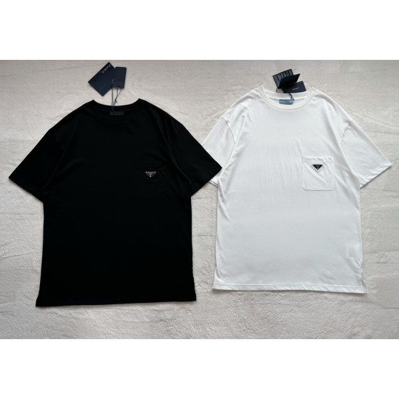 Prada 2023 New Official Website Latest Triangle Pocket Short Sleeve T-shirt
