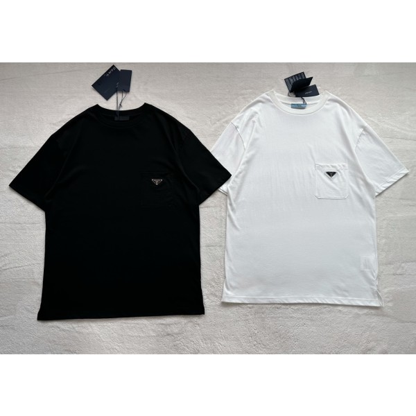 Prada 2023 New Official Website Latest Triangle Pocket Short Sleeve T-shirt