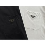 Prada 2023 New Official Website Latest Triangle Pocket Short Sleeve T-shirt