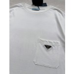 Prada 2023 New Official Website Latest Triangle Pocket Short Sleeve T-shirt