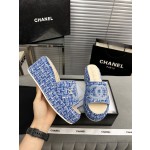 CHANEL Full Leather Silk Face Thick Sole Cookie Shoes