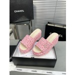 CHANEL Full Leather Silk Face Thick Sole Cookie Shoes