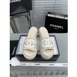 CHANEL Full Leather Silk Face Thick Sole Cookie Shoes
