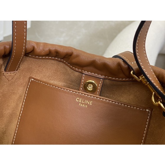 CELINE New Full Leather Drawstring Bag Small Model: 111013