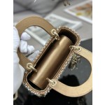 DIOR Princess Diana's Three Grid Series Embroidery Full Diamond Gold