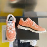 CHANEL twill woolen patchwork casual sports shoes