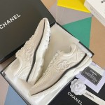 CHANEL twill woolen patchwork casual sports shoes