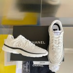 CHANEL twill woolen patchwork casual sports shoes