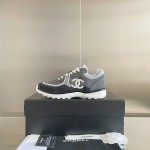 CHANEL twill woolen patchwork casual sports shoes