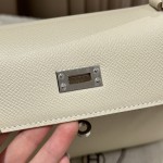 KellyKelly25cm, Milkshake White, Palm Leather, Silver Buckle