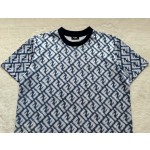 Fendi Technology Mesh AOP Round Neck Short Sleeve