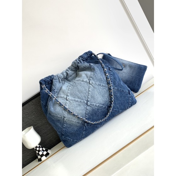 CHANEL's latest denim 22 bag shopping bag 3261