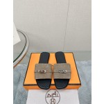 Hermes Kelly buckle up slippers