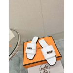 Hermes Kelly buckle up slippers