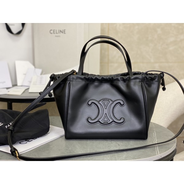 CELINE New Full Leather Drawstring Bag Small Model: 111013