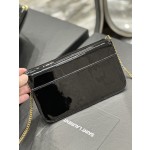 SAINT LAURENT black patent leather with gold buckle model: 635095