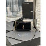 SAINT LAURENT black patent leather with gold buckle model: 635095