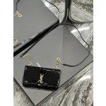 SAINT LAURENT black patent leather with gold buckle model: 635095