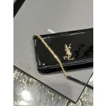 SAINT LAURENT black patent leather with gold buckle model: 635095