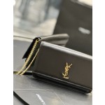 SAINT LAURENT Black Hand Rubbed Pattern with Gold Buckle Model: 635095