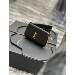 SAINT LAURENT Black Hand Rubbed Pattern with Gold Buckle Model: 635095