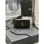 SAINT LAURENT Black Hand Rubbed Pattern with Gold Buckle Model: 635095