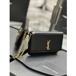 SAINT LAURENT Black Hand Rubbed Pattern with Gold Buckle Model: 635095