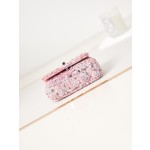 CHANEL 23C Beaded Pink Small Body Bag Sequin Bag Model AS3966