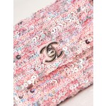 CHANEL 23C Beaded Pink Small Body Bag Sequin Bag Model AS3966