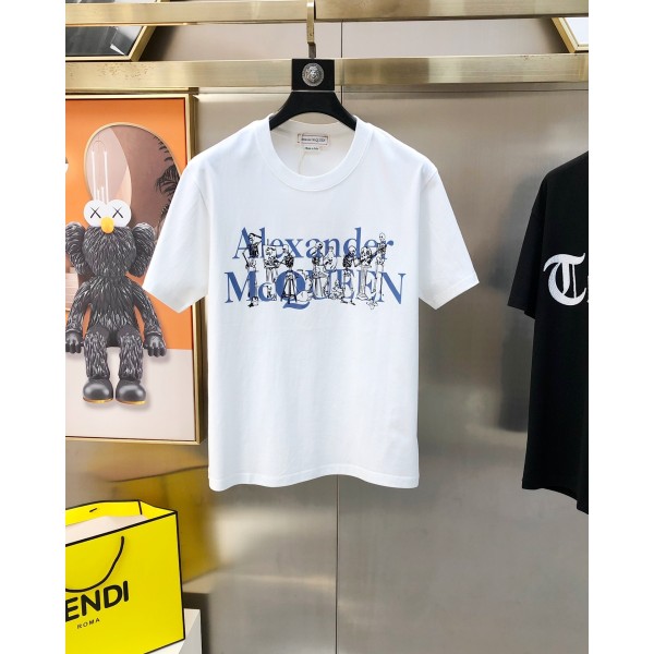 McQueen Round Neck Short Sleeve T-shirt