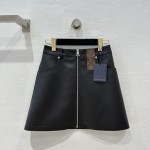 Louis Vuitton Floral Genuine Leather Half Skirt
